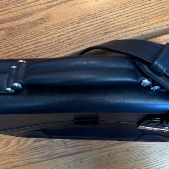 Rare Navy Leather Tumi Astor Dorilton Briefcase Laptop Bag - Picture 3 of 8